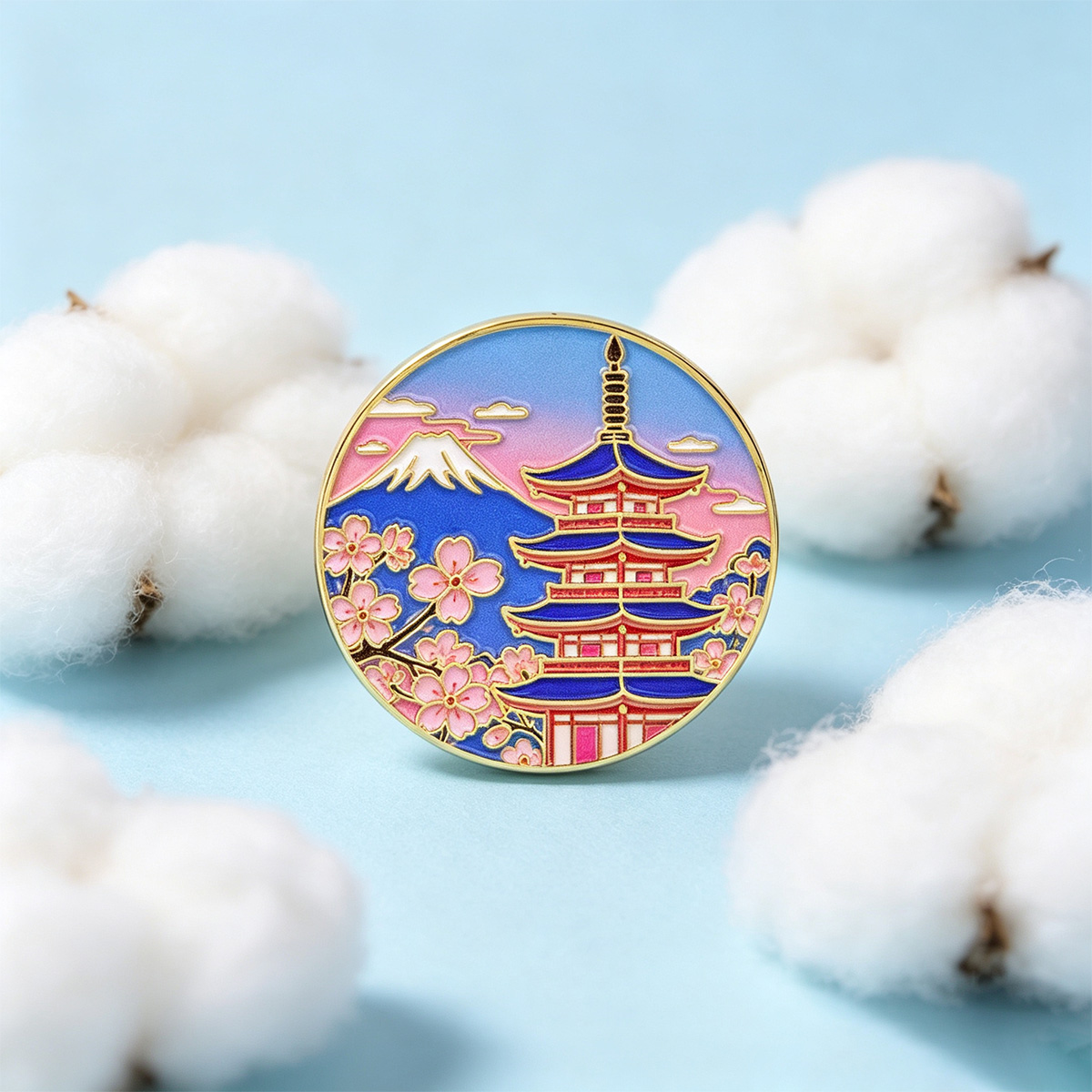 Travel Accessories Jewelry - Broche de Esmalte Flor de Cerejeira