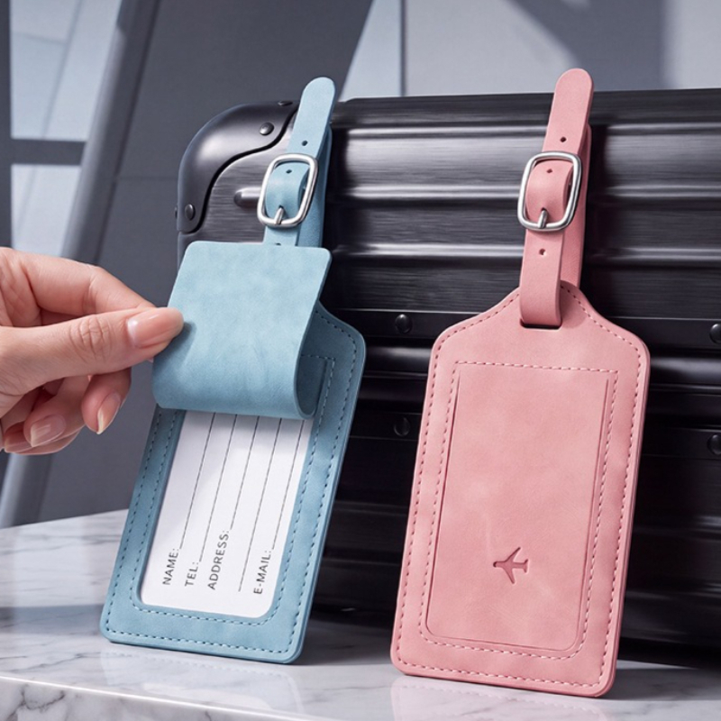 Travel Accessories Aesthetic - Etiqueta de Bagagem em Couro PU