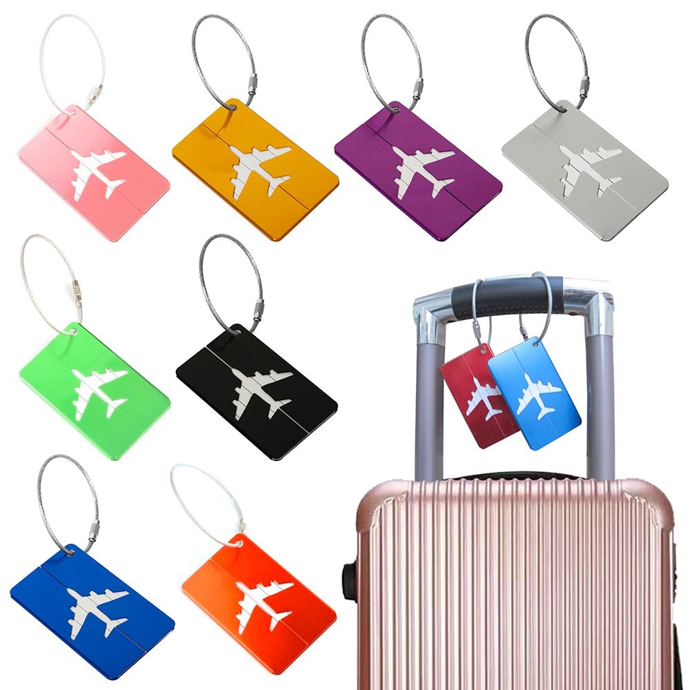Travel Accessories Aesthetic - Alumínio Bagagem Tags com Cordas, Etiquetas